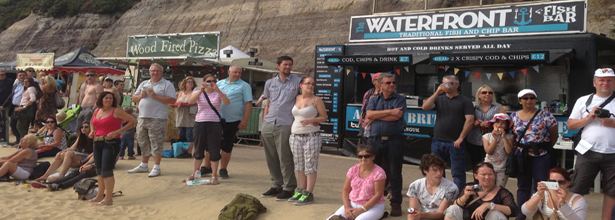 Waterfront fish and chip bar at Bournemouth airshow