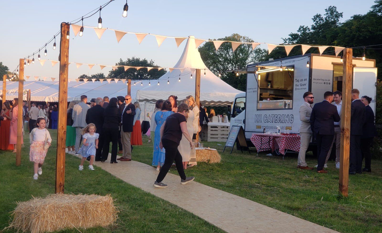 fish and chip van at a rustic outdoor wedding in the uk